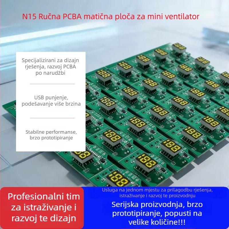 N15 ručni prijenosni ventilator s PCBA glavnom pločom i USB napajanjem