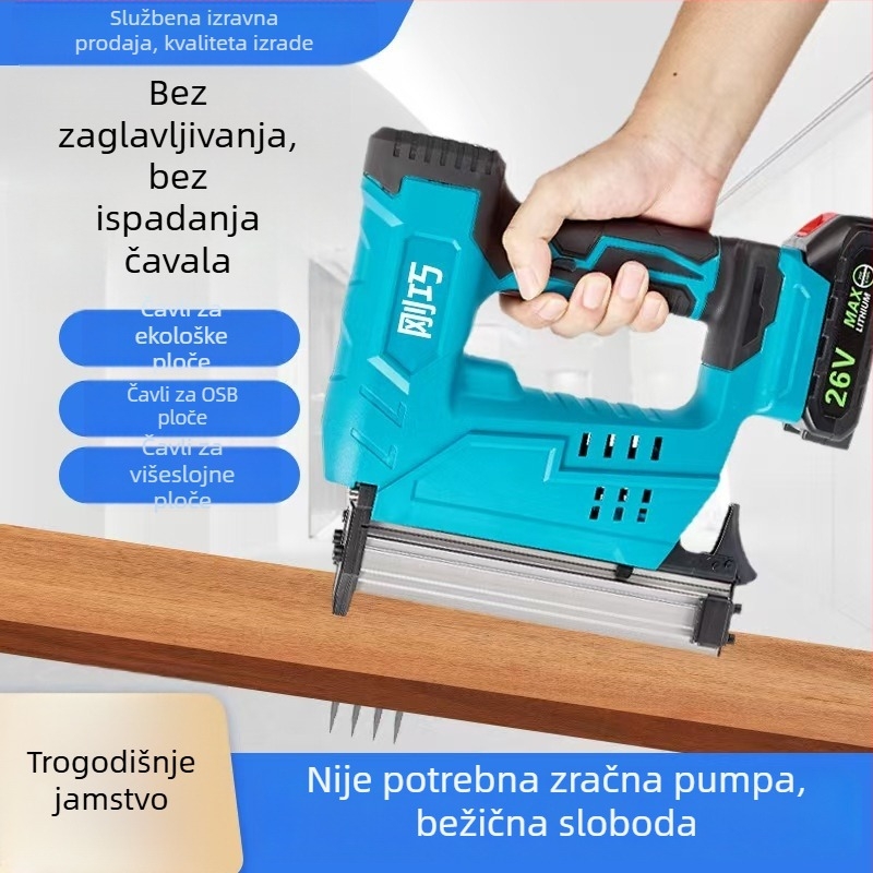Električni alat za zabijanje čavala za drvo, s litijskom baterijom, model F30 za kućnu upotrebu