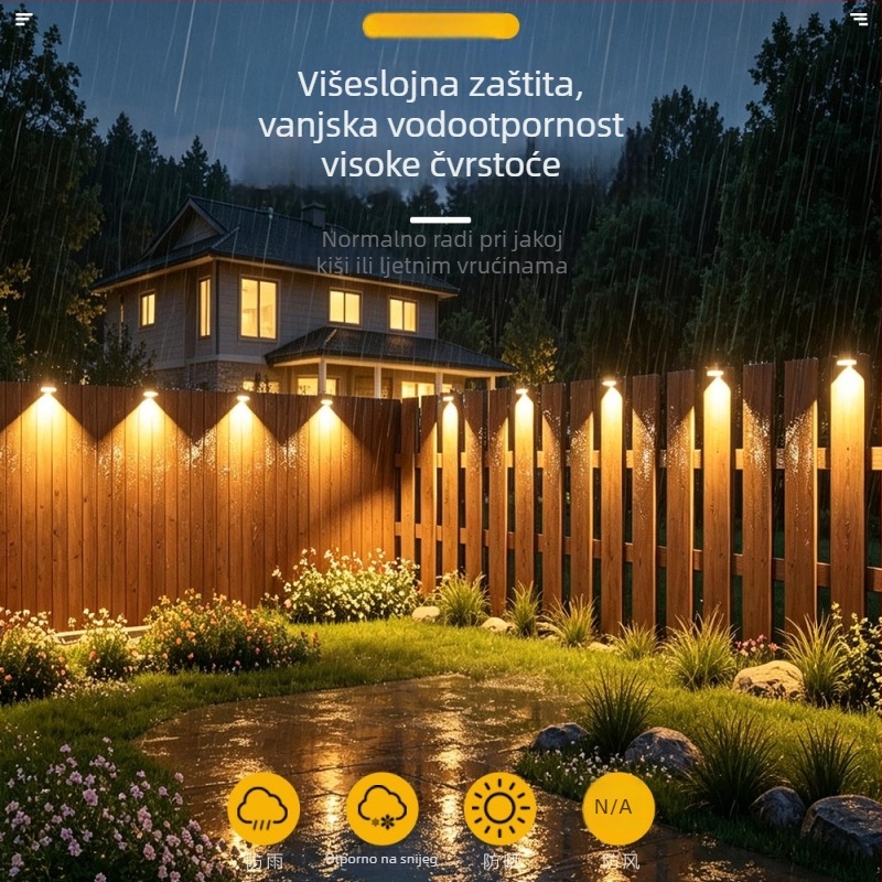 Solarne vanjske stepenice s automatskim uključivanjem u mraku, ukrasna zidna svjetiljka, mini svjetiljke za balkon, vrtna dekoracija