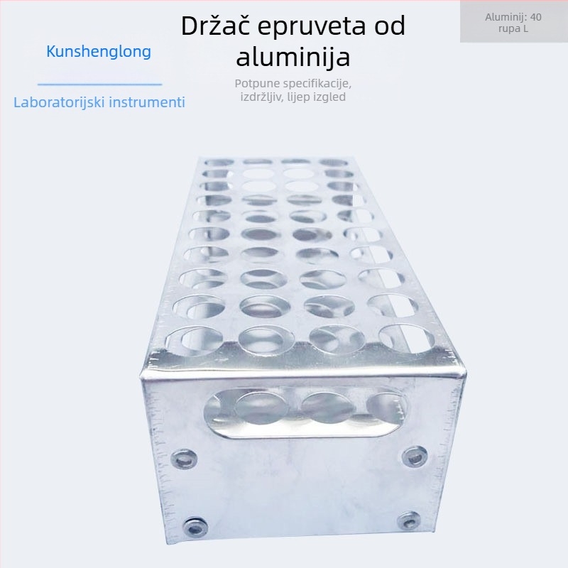 Aluminijski stalak za epruvete s 40 rupa, laboratorijski materijal za nastavu