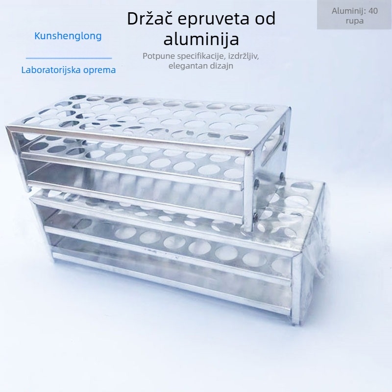 Aluminijski stalak za epruvete s 40 rupa, laboratorijski materijal za nastavu