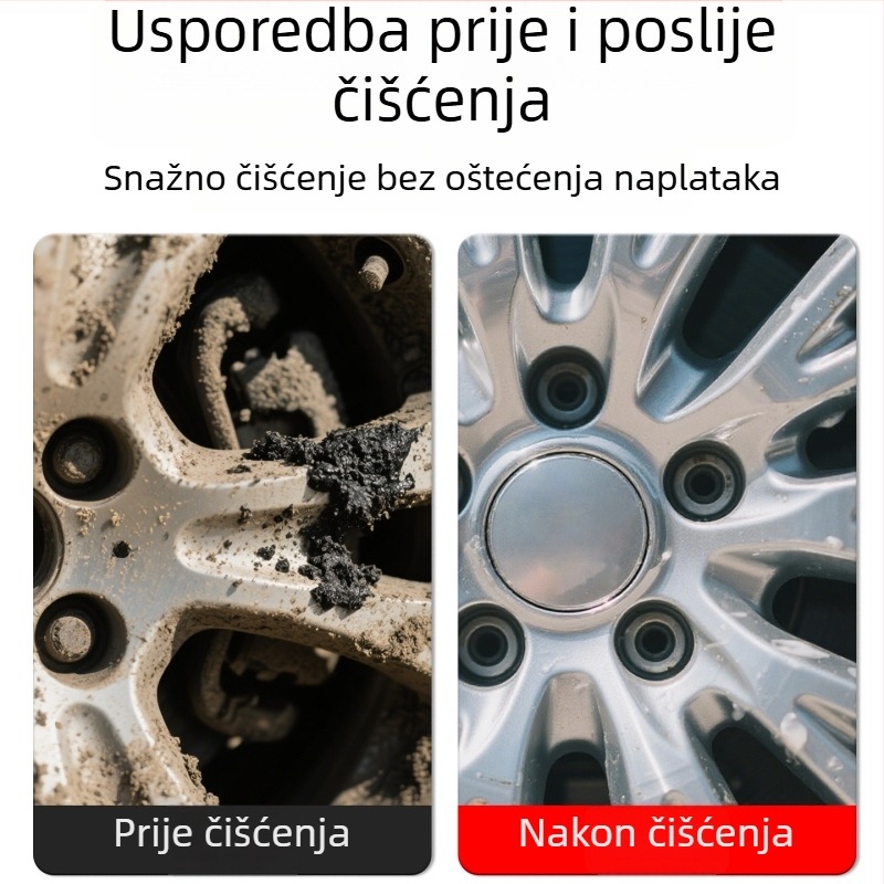 Višenamjenska auto četka za pranje s žutom glavom – za gume, felge i tepihe