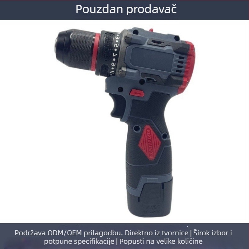 16.8V bezčetkasti bežični udarni bušilica, 10 mm čahv, dvije brzine, litijska baterija