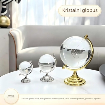 Kristalni globus za stolnu dekoraciju, gravirana staklena kugla s piskovanom završnom obradom, moderan minimalistički stil; idealan poklon za rođendane studentima i prijateljima; veličine 4/5/6/8 cm