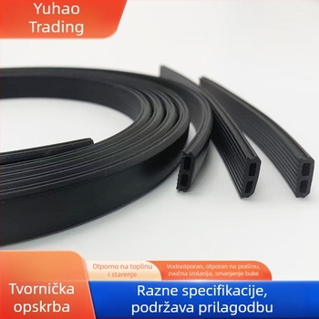 Elastomernu brtvenu traku, otporna na prašinu, žljeb nalik lišću lotosa, TPE/EPDM, vodootporna, visoka elastičnost, fiksno brtvljenje