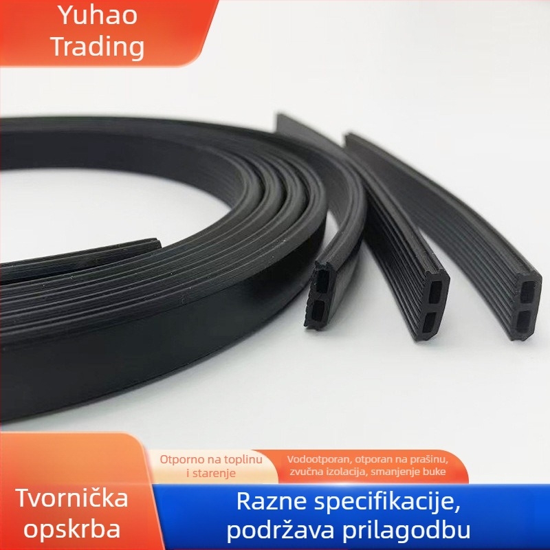 Elastomernu brtvenu traku, otporna na prašinu, žljeb nalik lišću lotosa, TPE/EPDM, vodootporna, visoka elastičnost, fiksno brtvljenje