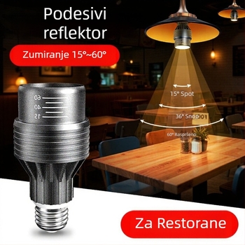 LED usmjerena svjetiljka za blagovaonu, E27 baza, podesivi fokus, osvjetljenje za restorane s roštiljem i hot pot
