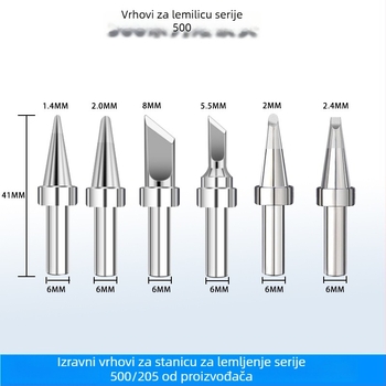 500M vrh za lemljenje 205H bez olova, 150W visokofrekventni, potkovasti i oštro krajnji vrh