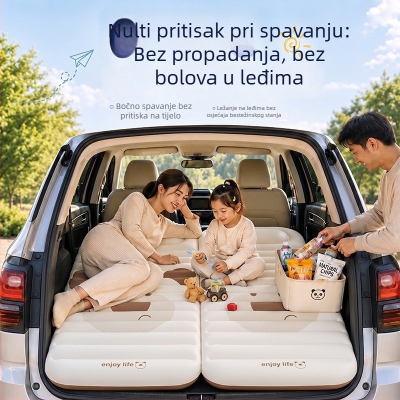 Novi automobilski napuhivački krevet, sklopivi zračni madrac za stražnju klupu, kamping ležaj