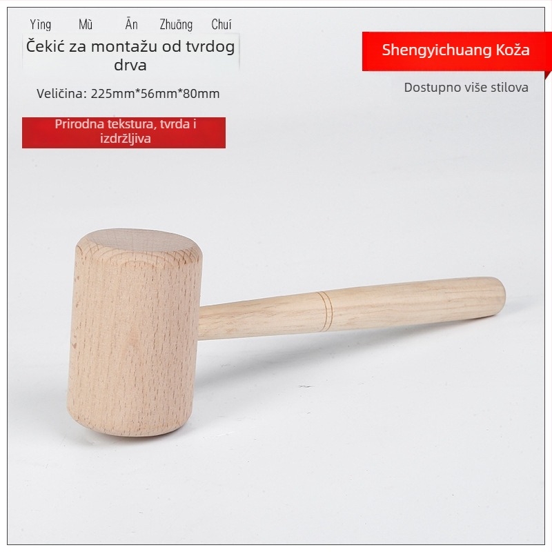 Bukovo drveno malet za kožu - ručna izrada, DIY