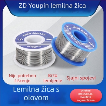 Sn63Pb37 olovna lemna žica za lemljenje, ultratankog promjera 0.3/0.4/0.5 mm, bez čišćenja