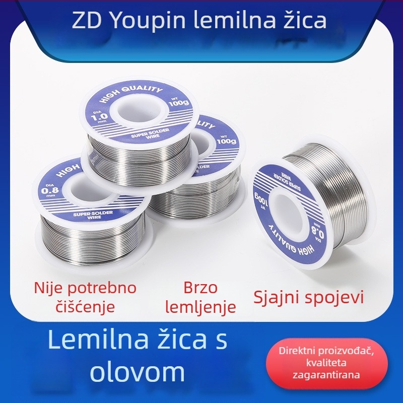 Sn63Pb37 olovna lemna žica za lemljenje, ultratankog promjera 0.3/0.4/0.5 mm, bez čišćenja