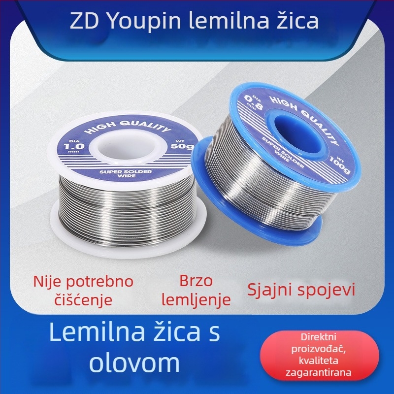 Sn63Pb37 olovna lemna žica za lemljenje, ultratankog promjera 0.3/0.4/0.5 mm, bez čišćenja