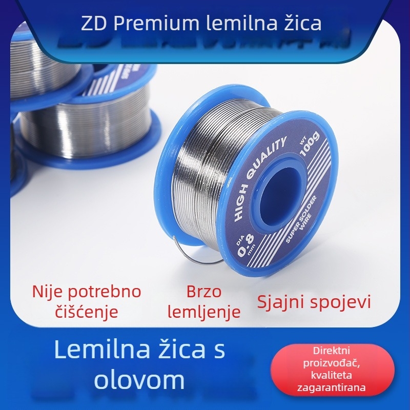 Sn63Pb37 olovna lemna žica za lemljenje, ultratankog promjera 0.3/0.4/0.5 mm, bez čišćenja