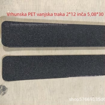 PET vanjska crna mat protuklizna traka, dimenzije 2 × 12 in (5.08 × 30.48 cm), PEVA