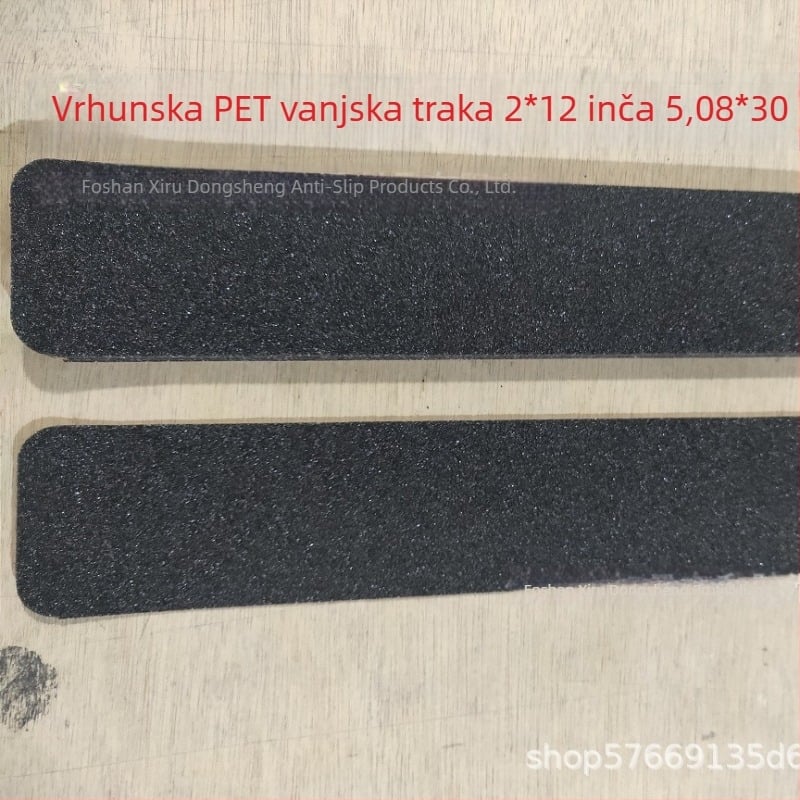 PET vanjska crna mat protuklizna traka, dimenzije 2 × 12 in (5.08 × 30.48 cm), PEVA