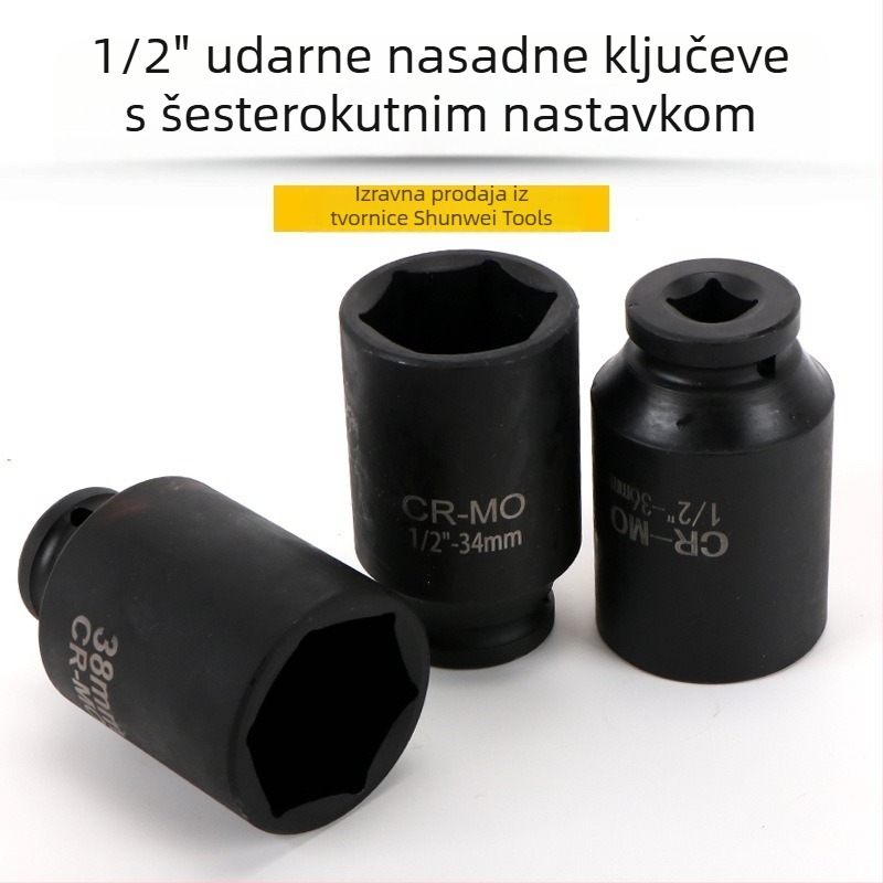 1/2-inčni produženi pneumatski ključ sa teškim kućištem, promjenjiva kvadratna glava konverzije, cilindar-sleeve adapter, ključ