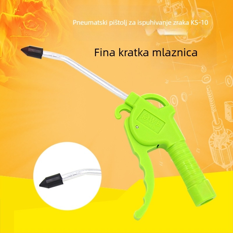 KS-10 Zeleni plastični pneumatski pištolj za izduvavanje prašine s dugom mlaznicom