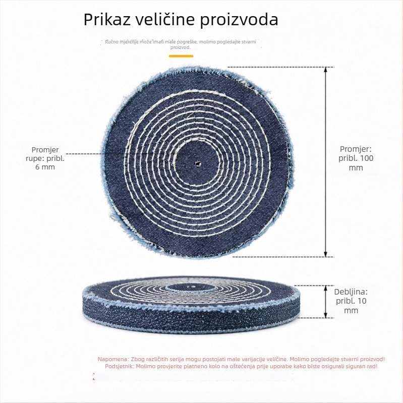 Denim krug za poliranje – za drvo, namještaj, nakit i metalne dijelove