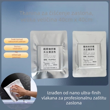 40 cm prašine bez nano čistilna krpa, individualno pakirana, ultrafina krpa za leće, mikro-nano vlakna za bešumni brisanje