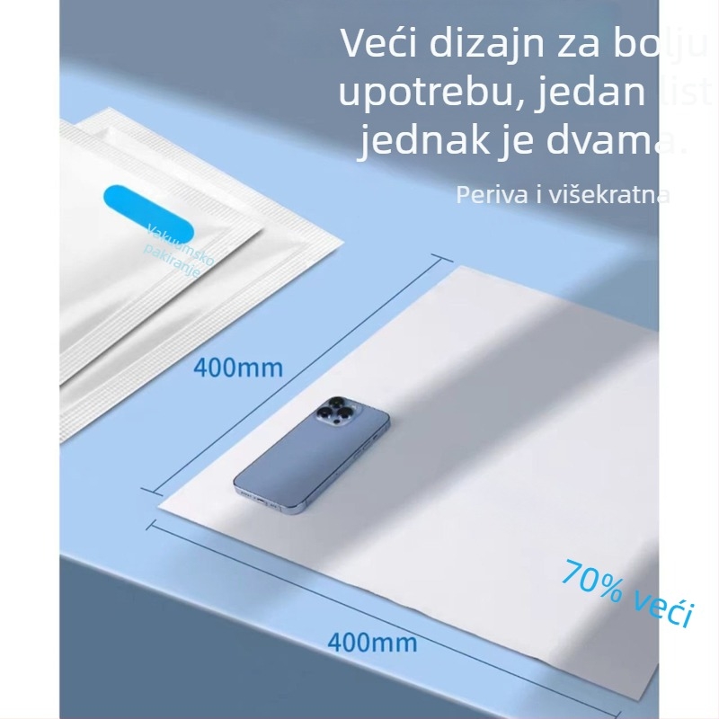 40 cm prašine bez nano čistilna krpa, individualno pakirana, ultrafina krpa za leće, mikro-nano vlakna za bešumni brisanje