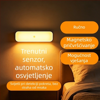 Punjiva noćna svjetiljka sa senzorom pokreta za garderobe i ormariće
