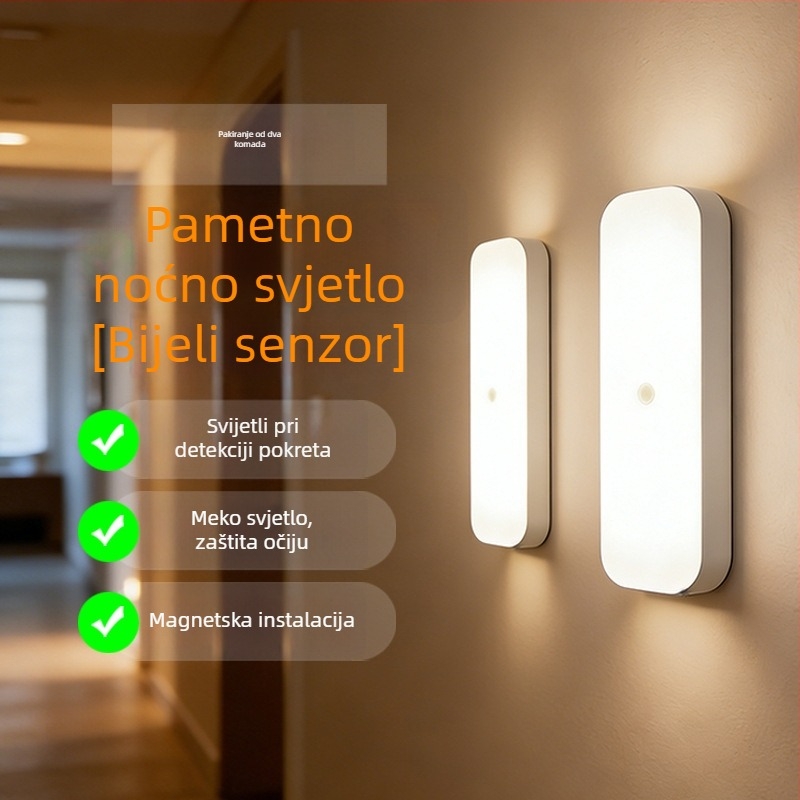 Punjiva noćna svjetiljka sa senzorom pokreta za garderobe i ormariće