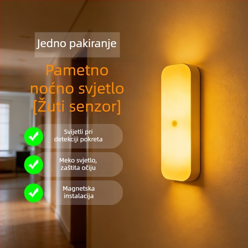 Punjiva noćna svjetiljka sa senzorom pokreta za garderobe i ormariće