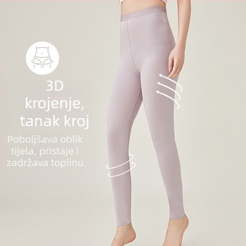 Ženski termalni tajice s visokim strukom za jesen i zimu, tanke, s dvostrano četkanom površinom, lagane i tople, kao osnovni sloj