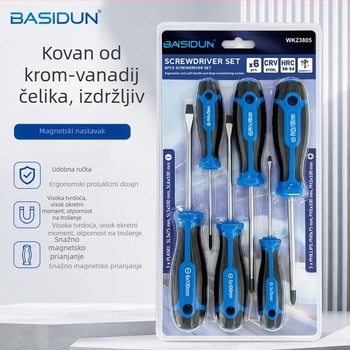 Šestokomponentni magnetski Phillips odvijač set, Cr-V čelik