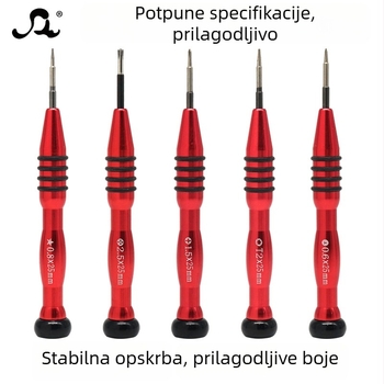 Precizni odvijač od aluminijske legure za popravak i demontažu mobitela, s križnim, ravnim i Torx nastavcima, S2 alatna čelik