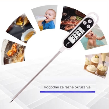 Nehrđajući čelični sondni termometar za tekućine — digitalni termometar za vodu i ulje, kuhinja i roštilj