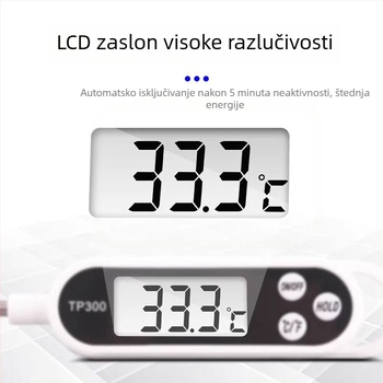 Nehrđajući čelični sondni termometar za tekućine — digitalni termometar za vodu i ulje, kuhinja i roštilj