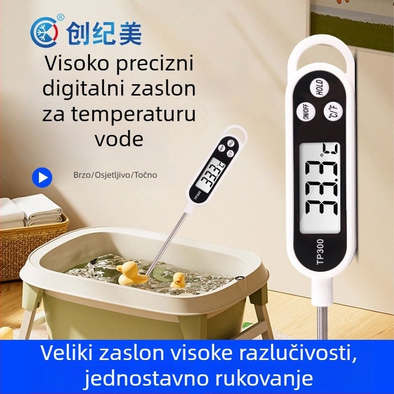 Nehrđajući čelični sondni termometar za tekućine — digitalni termometar za vodu i ulje, kuhinja i roštilj