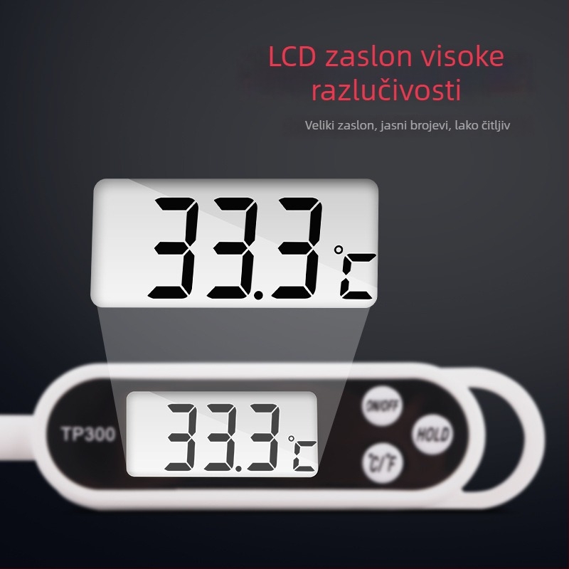 Nehrđajući čelični sondni termometar za tekućine — digitalni termometar za vodu i ulje, kuhinja i roštilj