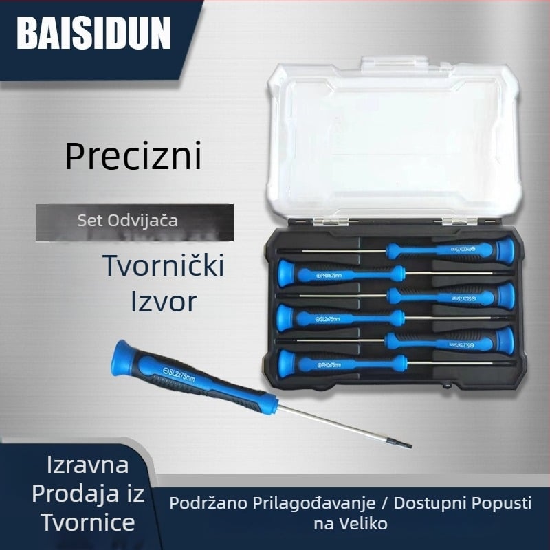 Ručni set odvijača s ravnom i križnom glavom, snažan magnet, višenamjenski precizni odvijači za kućne popravke.