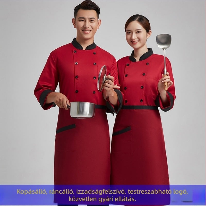 Séfruhák, hosszú ujjú, őszi és téli ruhák férfiaknak és nőknek, szállodai menzai munkaruhák, cukrász, konyhai munkaruhák, egyenruhák