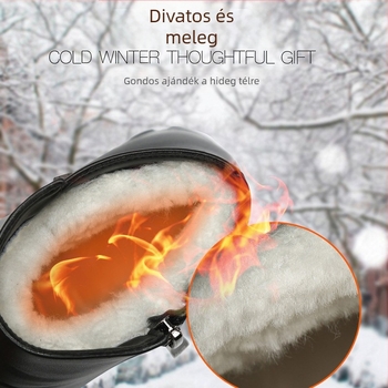 21-es őszi és téli új női rövid csizma alacsony sarkú csúszásgátló talpú anya pamut cipő hótaposó csizma lapos talpú rövid csizma nagy LTS972