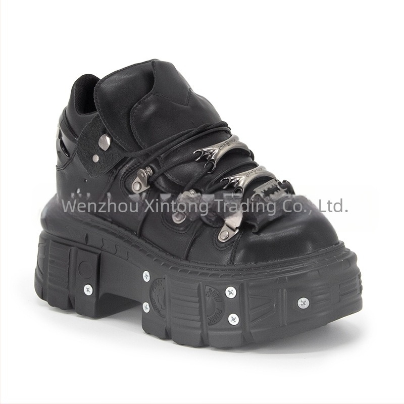 Vintage spanyol tank talpú fém magas szárú cipő vastag talpú kis bőr cipők sötét punk platform talpú utcai lövöldözés férfiaknak és nőknek