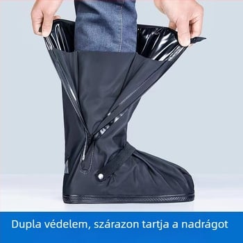 Esőcipő-védőhuzat kültéri vízálló és esőálló cipőhuzat férfiaknak és nőknek, csúszásmentes, vastagított, kopásálló aljú, felnőtt esős napi esőcsizma