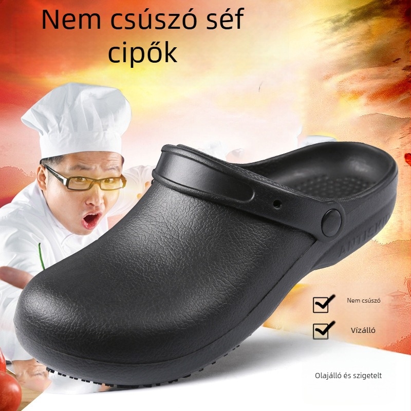 2022 új, könnyű, vízálló, olajálló, alacsony szárú munkacipő, konyhai cipő, csúszásmentes szakácscipő férfiaknak és nőknek.