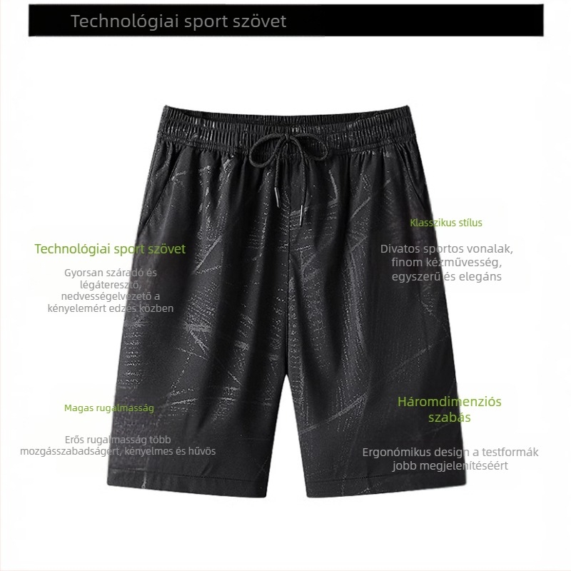 Férfi rövidnadrágok, gyorsan száradó, nyári, vékony, plus size sport, strandnadrágok, laza, rugalmas nadrágok, új, jégselyemes futónadrágok