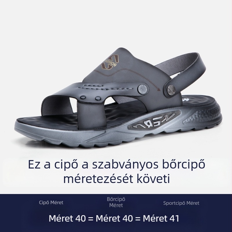 Férfi szandálok 2025 nyara Új koreai stílusú hétköznapi kültéri csúszásgátló puha talpú strandruha kettős célú autós papucs