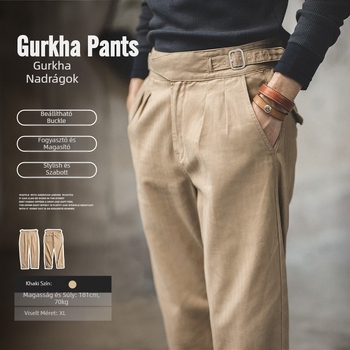 Madden Workwear American Retro Gorg nadrág, magas derekú, egyenes szárú, dupla rakott öltönynadrág, Curaca férfi őszi munkaruha