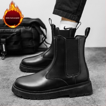 Martin Boots férfi 2024 őszi új magas szárú motoros bőr csizma vastag talpú munkacipő brit stílusú csizma Tide