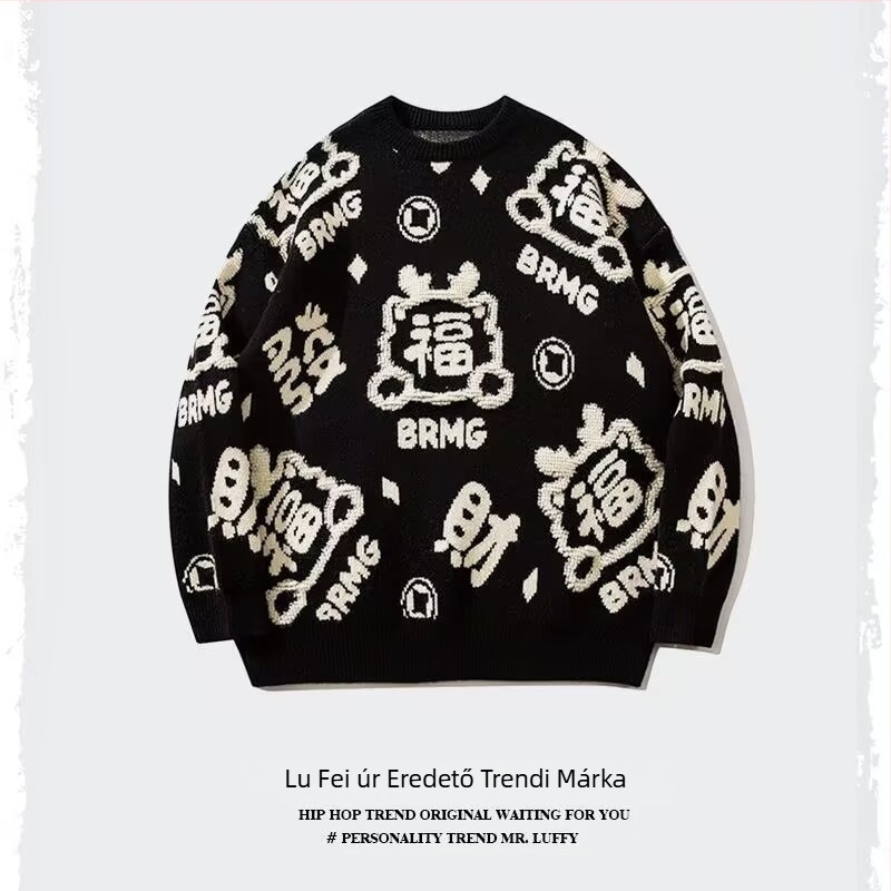 2024-es téli internetes híresség nemzeti divattervező érzéki piros pulóver férfi divatmárka páros hosszú ujjú robbanásveszélyes pulóver nőknek