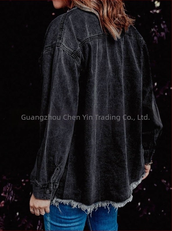 Ins hot-sell őszi európai és amerikai utcai divat farmer hajtókás laza egyszerű női ing három színben öt méretben