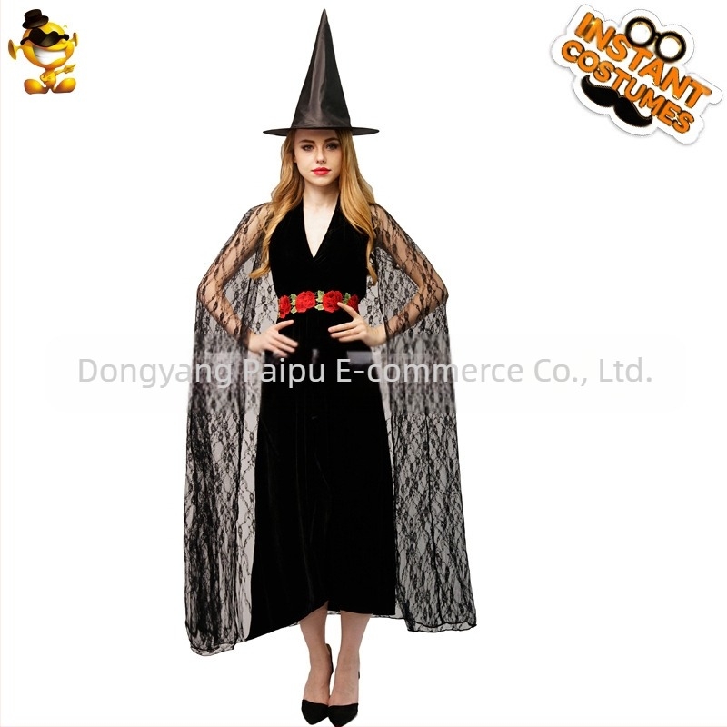 Felnőtt női Halloween cosplay boszorkány jelmez elegáns boszorkány jelmez színpadi show jelmez