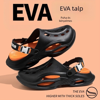 Papucsok 2025 Nyári Új Üreges Lélegző Baotou Kettős Felhasználású Lyukú Cipő Férfi Alkalmi Gátlási Puha Talpú Strandcipő