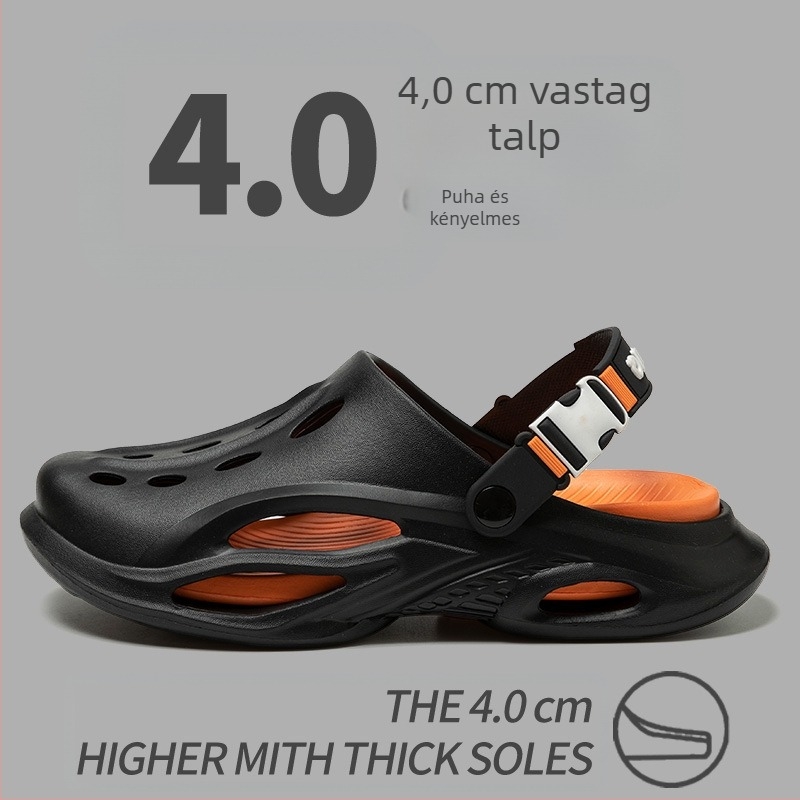 Papucsok 2025 Nyári Új Üreges Lélegző Baotou Kettős Felhasználású Lyukú Cipő Férfi Alkalmi Gátlási Puha Talpú Strandcipő